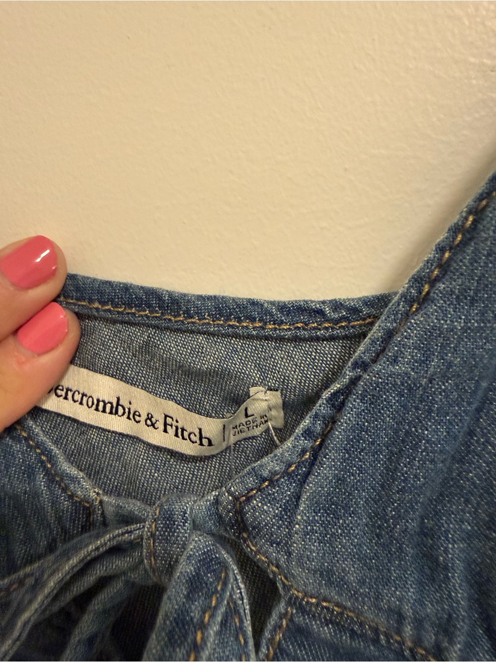 Abercrombie & Fitch Blue Denim Tie-Front Cami Top - Picture 3 of 3